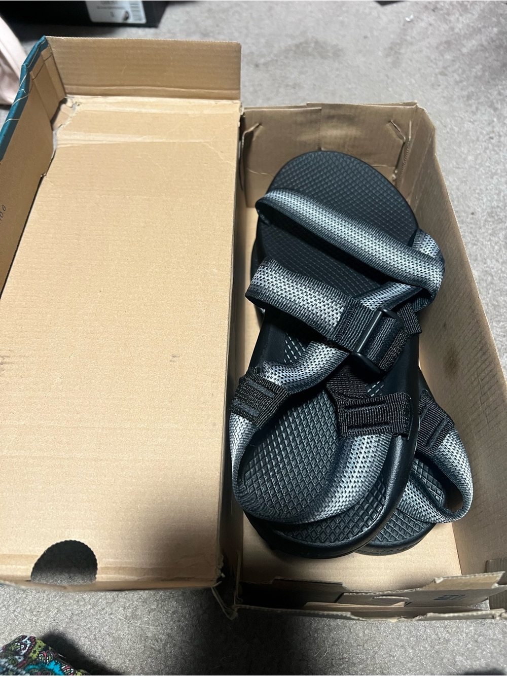 Chaco Men's Black and Gray Sport Sandals